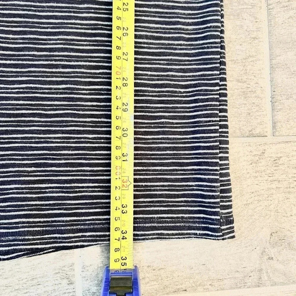 Talbots Women’s Striped Mini Shift Dress Size Small Navy Blue White Slub Knit - Picture 6 of 8